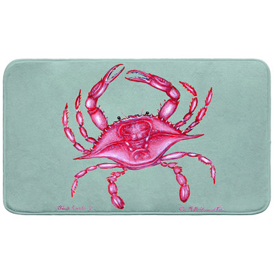 Tapis de bain rose crabe