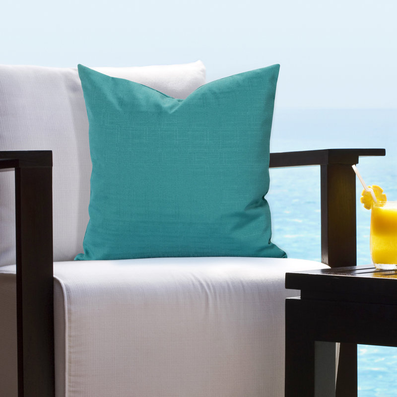 Outdoor Throw Pillow, 20" H x 20" W x 6" D, Teal