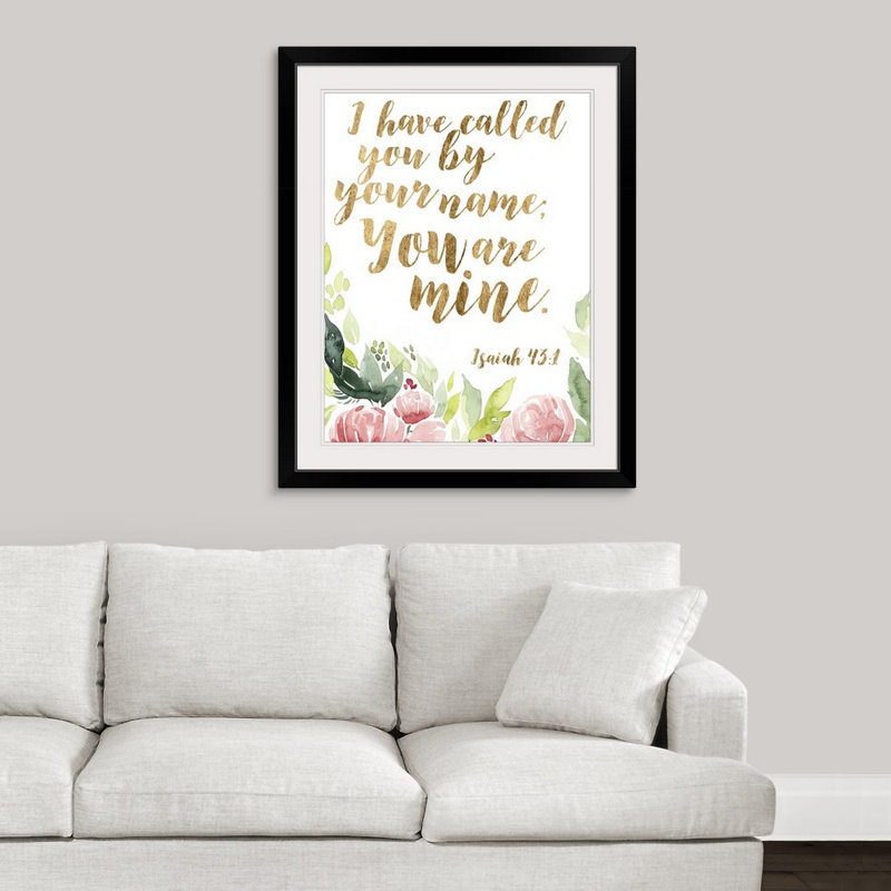 « grace words floral i », reproduction d’art textuel estampe numérique, l 44 po x P 35 po x H 1 po, Cadre noir