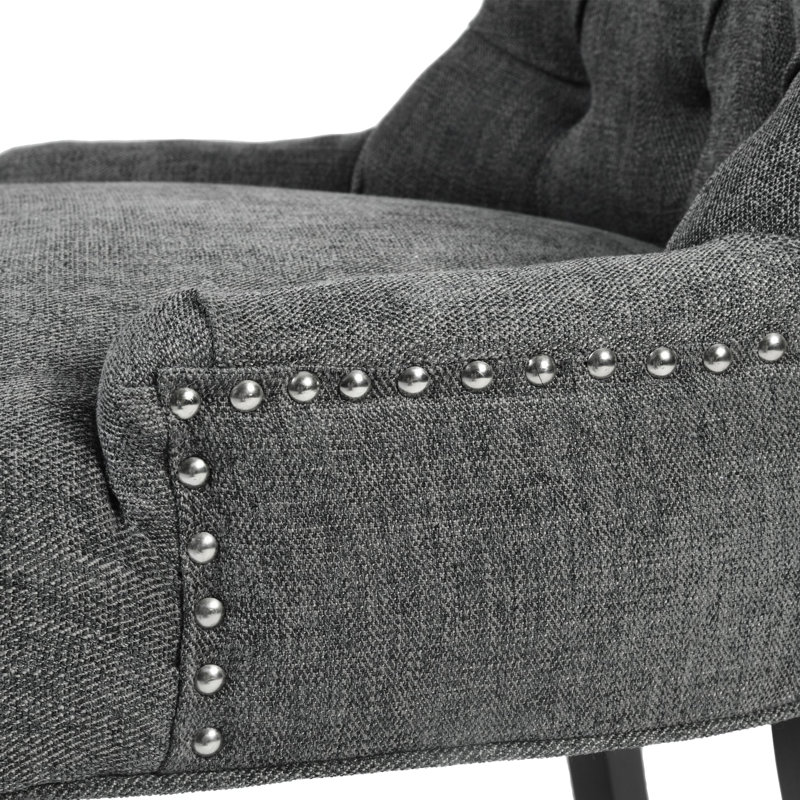 Ensemble de salle à manger 5 pièces 63 po noyer foncé avec 4 chaises rembourrées gris anthracite, Brown