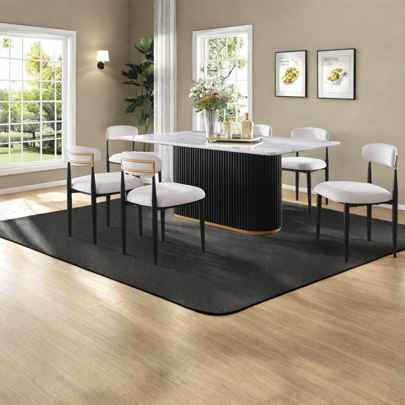 Ensembles de table de salle à manger de qualité supérieure avec faux marbre, conception moderne pour la cuisine