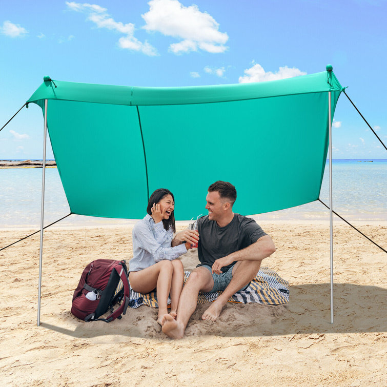  ADesign Windproof Beach Tent Sun Shelter with 8 Sandbags, Wind  Resistant Large Family Beach Canopy with Sand Shovel, UPF50+, 6.5 FT Tall,  Easy Setup Sun Shade for Beach Vacation : Sports