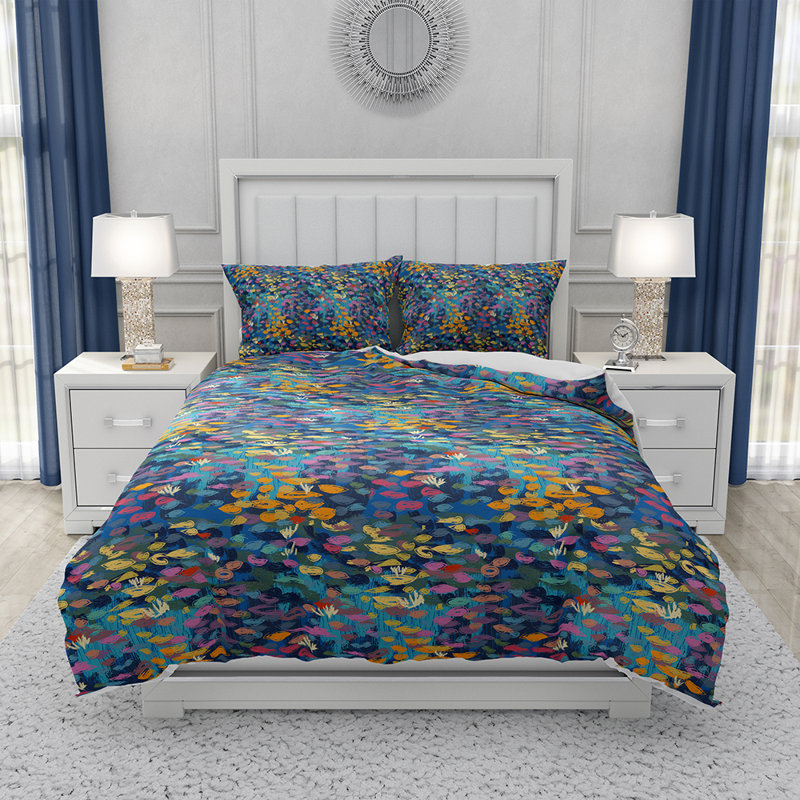 Ensemble de housse de couette et insert 5 pièces en microfibre multicolore, Housse de couette très grand + 4 pièces supplém