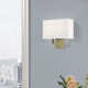 Willow 2 Light Steel Dimmable Corner Wall Light