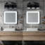Luminaire de salle de bain rustique noir à 3 lumières avec motif de cerf, base de salle de bain E12 pour miroir, armoire ou coiffeuse