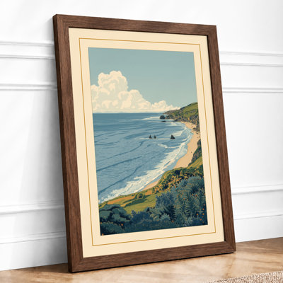 Coastal Cliff Prospect Vintage - Framed Print