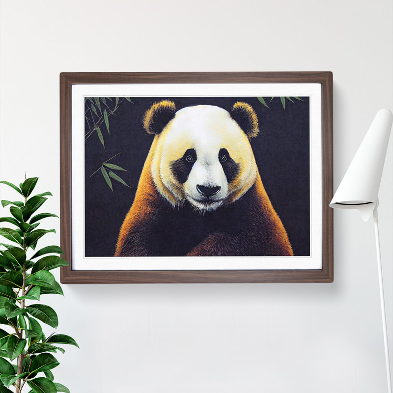 Captivating Panda - Framed Print, Walnut, 25cm H x 34cm W x 2cm D