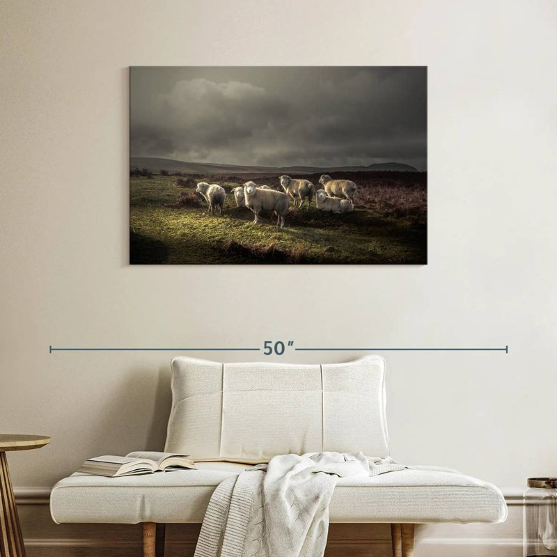Brampt Storm Grazing Sheep, 26" H x 39" W