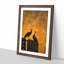 Silhouette of Two Peacocks - Picture Frame Painting Print-56738747-56738750
