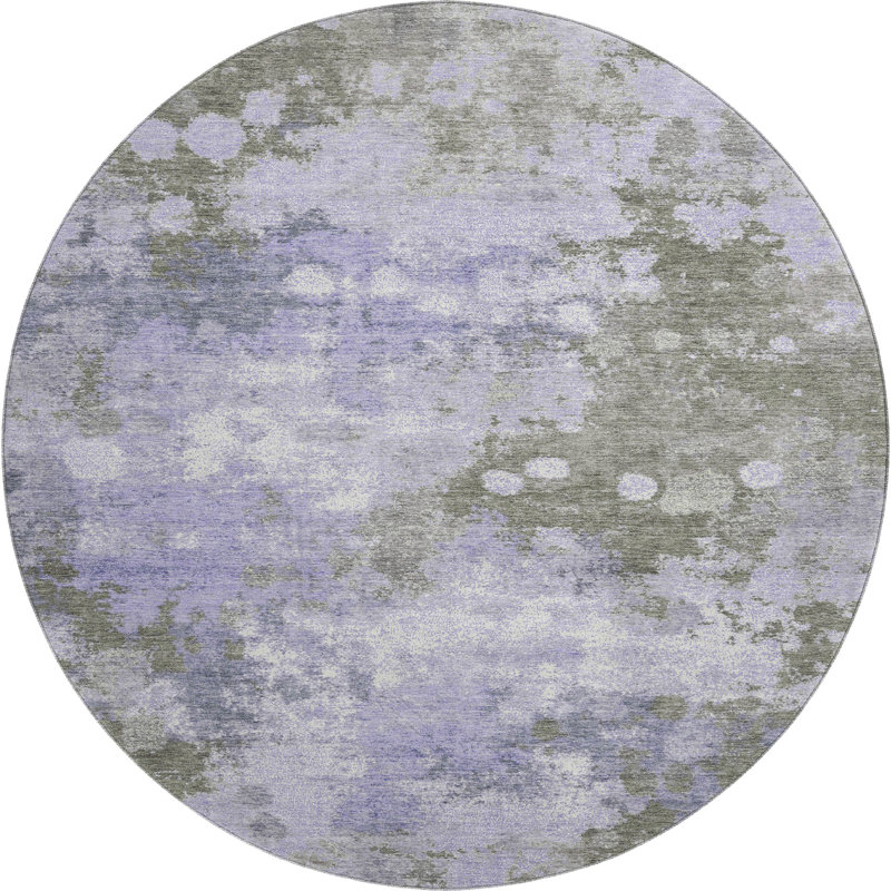Premium Machine Washable Mouton AMF1992 Abstract Rug, Round 8'