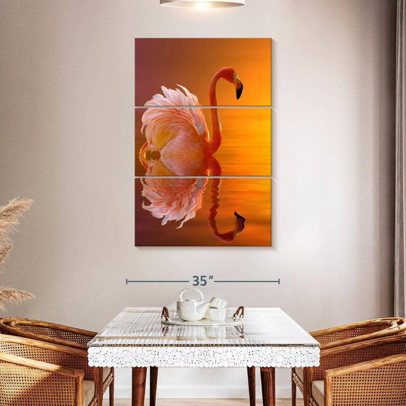 Brampt Flamingo Water Reflection, 50" H x 32" W