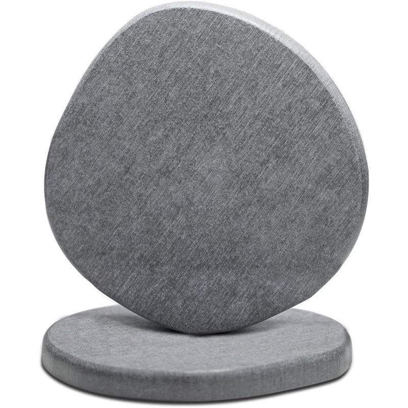 Ensemble de 2 sous-verres absorbant la terre à diatome gris, sous-verres en pierre à séchage rapide pour bureau