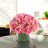 Peony Arrangement in Glass Vase with Grass-244290954