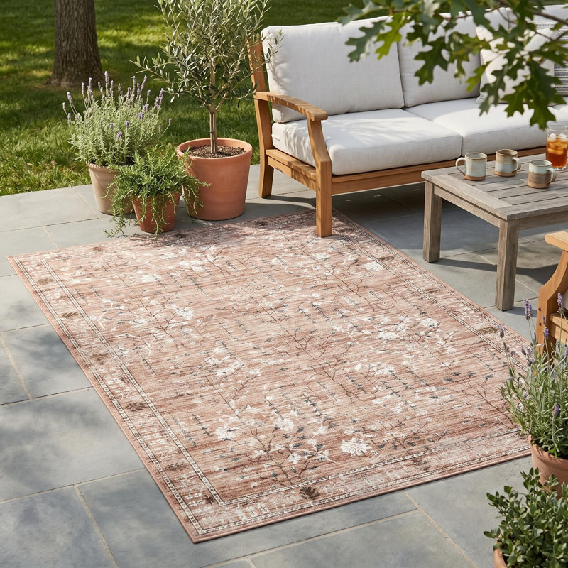 9x12 Vintage Retro Boho Area Rug. Machine Washable Low Pile Living Room Carpet with Non-Slip TPR Backing. Pet Friendly Boho Rug for Bedroom and Dining Room, Brown