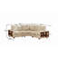 Canapé modulaire d'angle, casier avec cadre en bois avec accoudoirs, élégant et confortable, style, beige