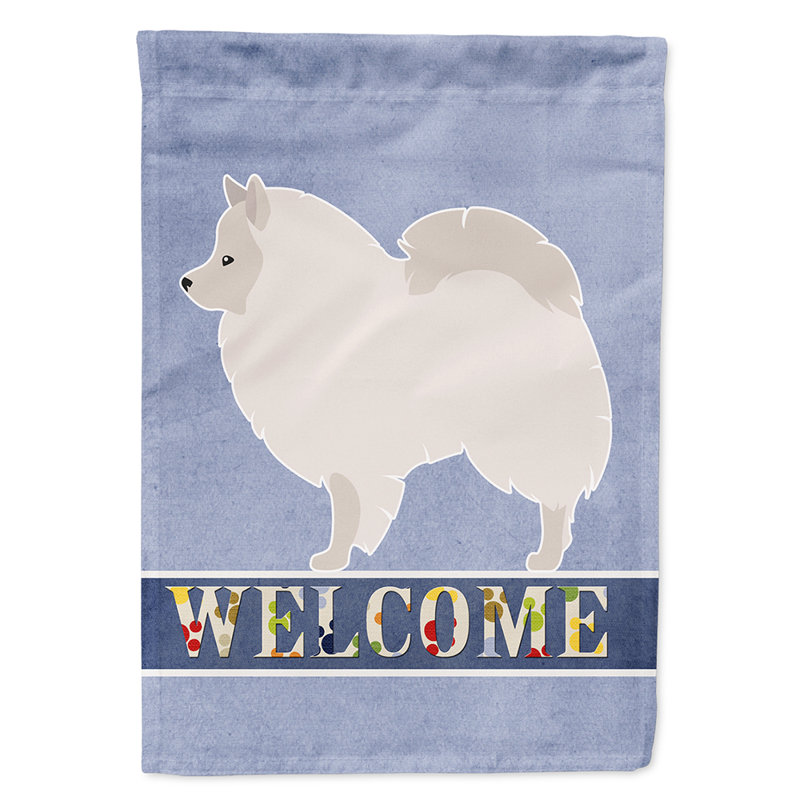 Polyester 2 côtés 40 x 28 po welcome drapeau maison, Spitz allemand