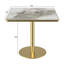 Table de salle à manger de patio 31,5 pouces, table tulipe bistro avec plateau en faux marbre, structure en métal robuste