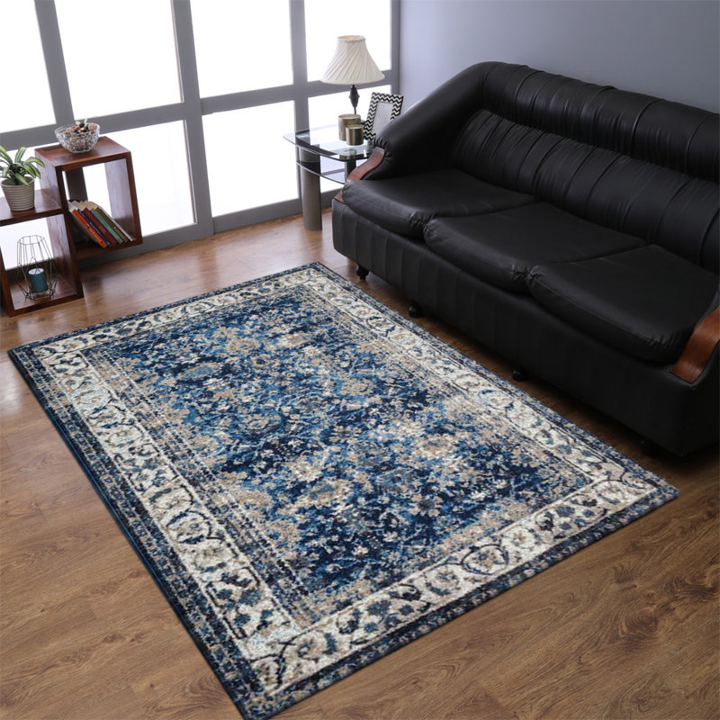 Tapis rectangulaires en polypropylène à motif mécanique Sherley de la collection Sherley, Rectangle 4 pi 4 po x 6 pi 4 po