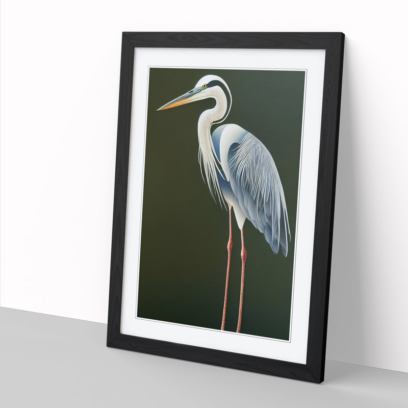 Heron Bird Traditional Vol.2 - Wall Art, 64cm H x 46cm W x 2cm D, Oak