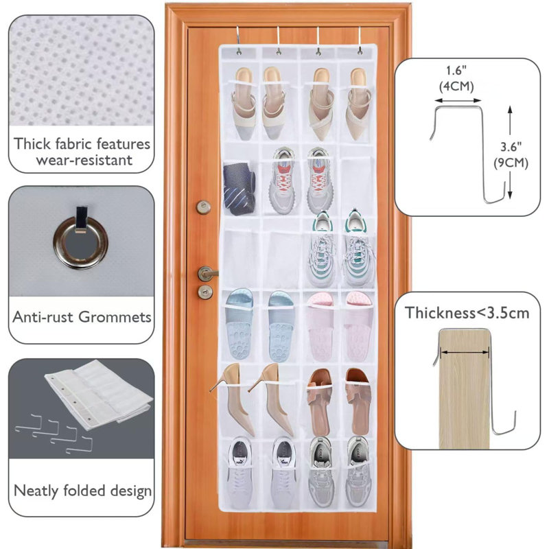 24 Pair Overdoor Shoe Organizer