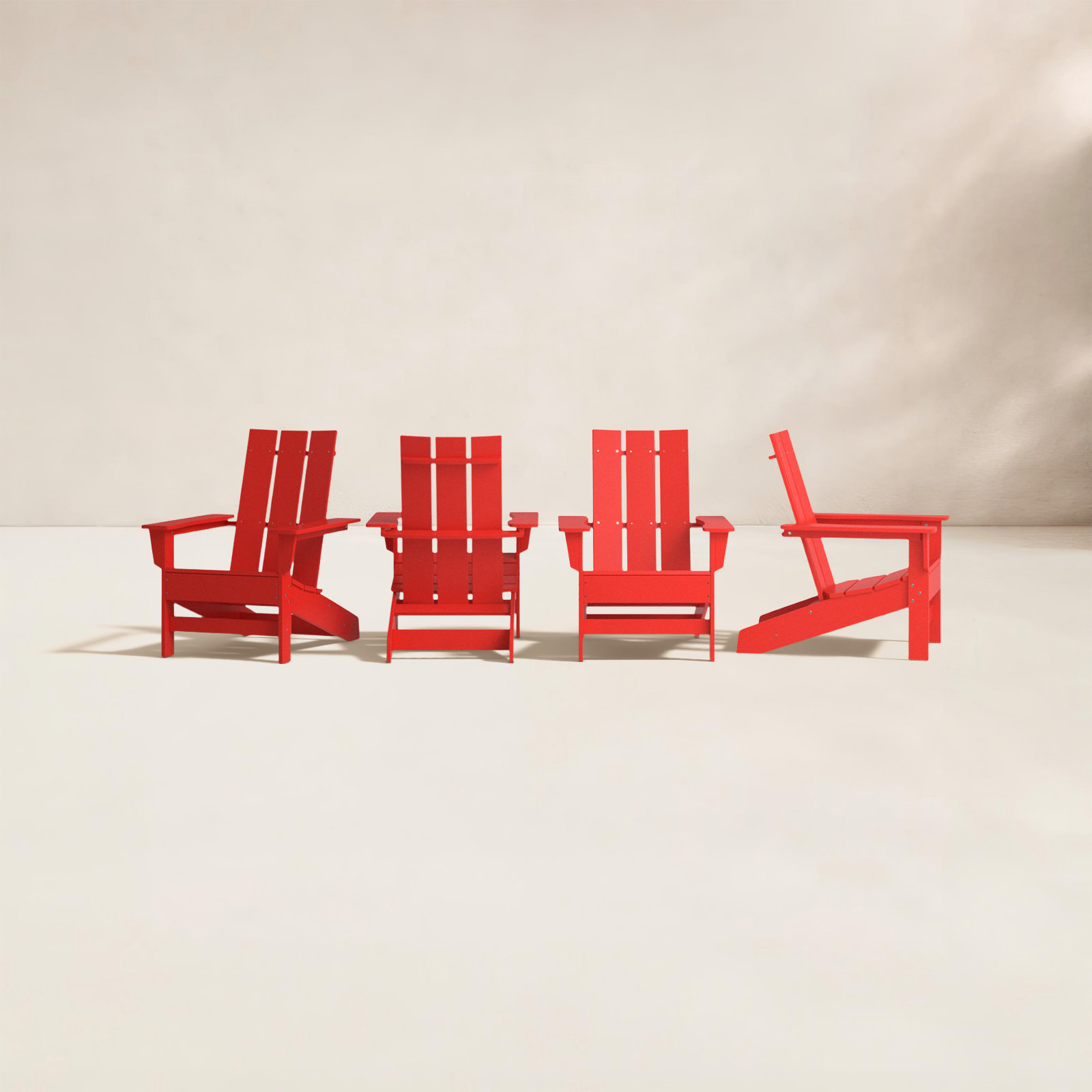 Ratcliff Outdoor Adirondack Set, Bright Red