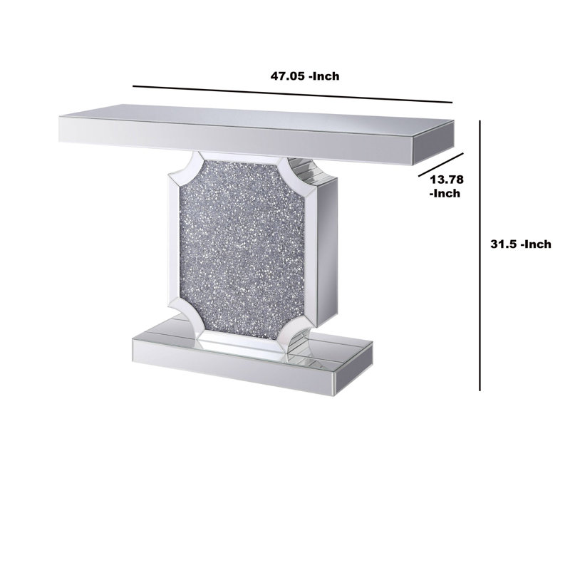 Mayeda 47.05'' Glass Top Console Table