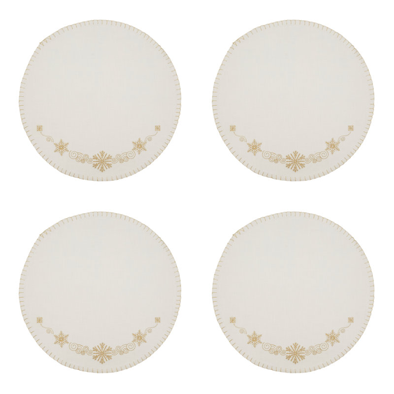Elijay Collection 100% Cotton No Pattern Round Placemat