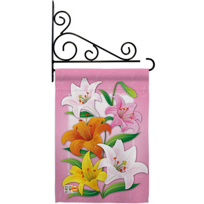 Lys 2 faces en polyester 19 x 13 po Ensemble de drapeaux
