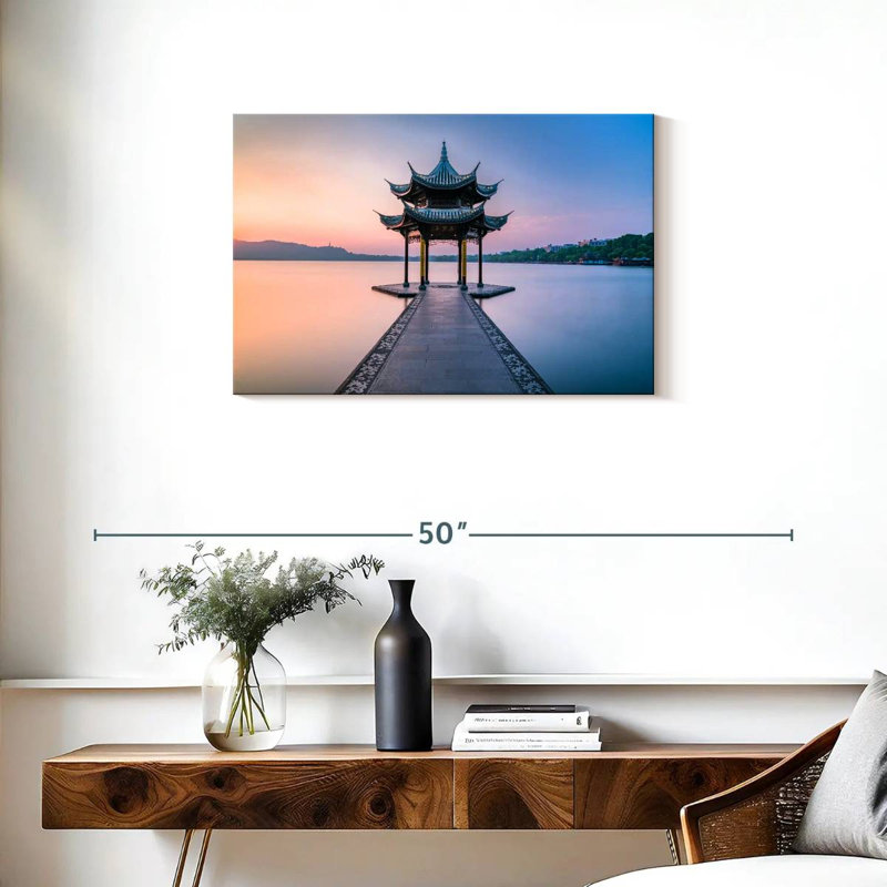 Adella Jixian Pavilion Sunset Scene, 20" H x 30" W