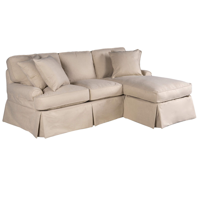 Huguley Upholstered L-Shaped Sectional Reversible, Tan Polyester Blend