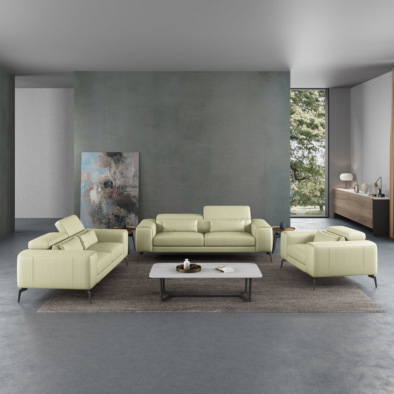 Cavour Sofa, White Genuine Leather