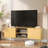 Modern Industrial TV Stand Media Console – Wood & Metal Frame, Open Storage & Cable Management-1724744184