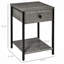 Table de bout industrielle avec tablette de rangement, table d'appoint moderne avec tiroir pour le salon ou la chambre à coucher