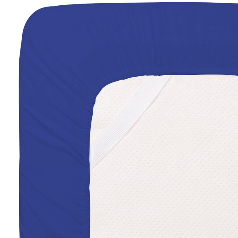 4 pièces: Ensemble de draps en microfibre de rayonne - ultra doux, respirant et infroissable, Bleu indigo