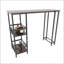 3 Piece Counter Height Bar Table Set with 2 Backrest Stools, Rectangular Pub Table with 2-Tier Storage Shelves, Industrial Wood Grain Design for Small Spaces
