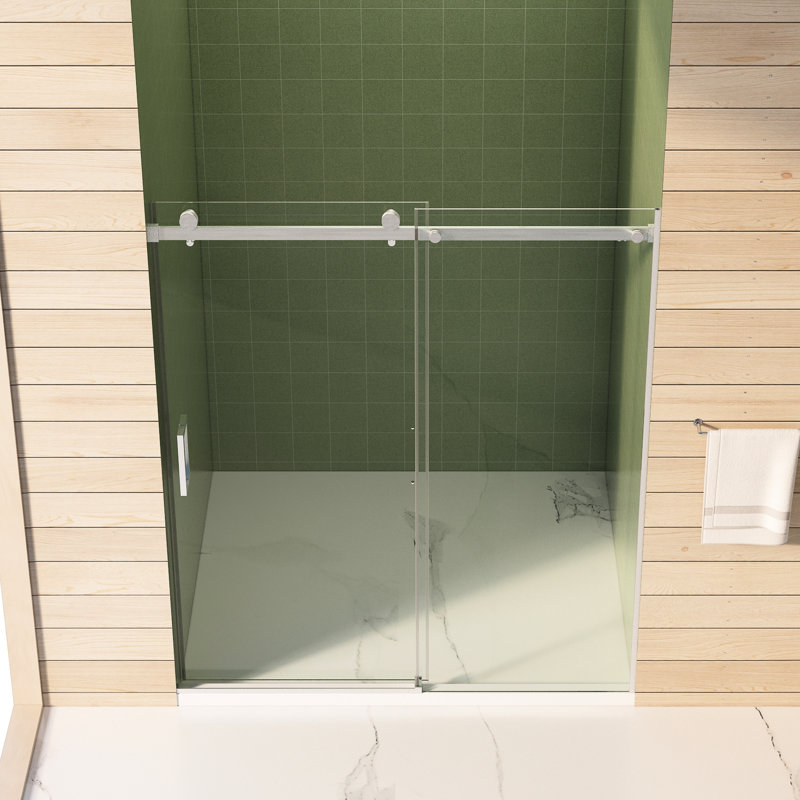 56 - 60 Inches Wide Sliding Shower Door With 70 Height, 8Mm Tempered Glass, Double Side Easy Clean And Buffer For Seamless 56" 60"W X 70"H Coat, Waterproof Convenience