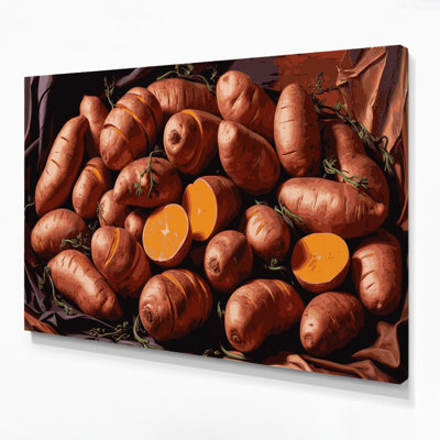 Art sur toile, légumes et patates douces noires