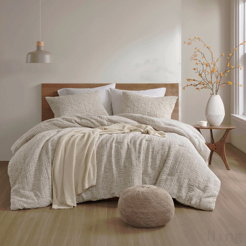 3 Piece Oversized Cotton Matelasse Comforter Set-Full/Queen