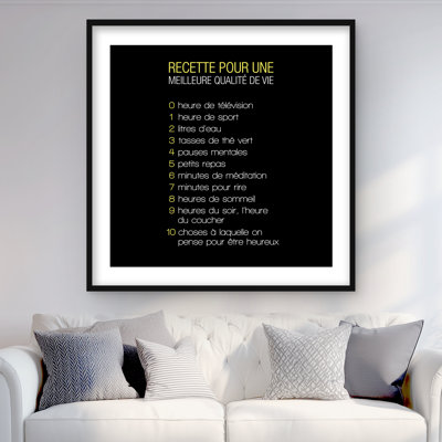 Recipe of Happiness - Spiritual Living, reproduction encadrée