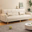 Canapé-lit modulaire en similicuir blanc crème avec rangement-114241923