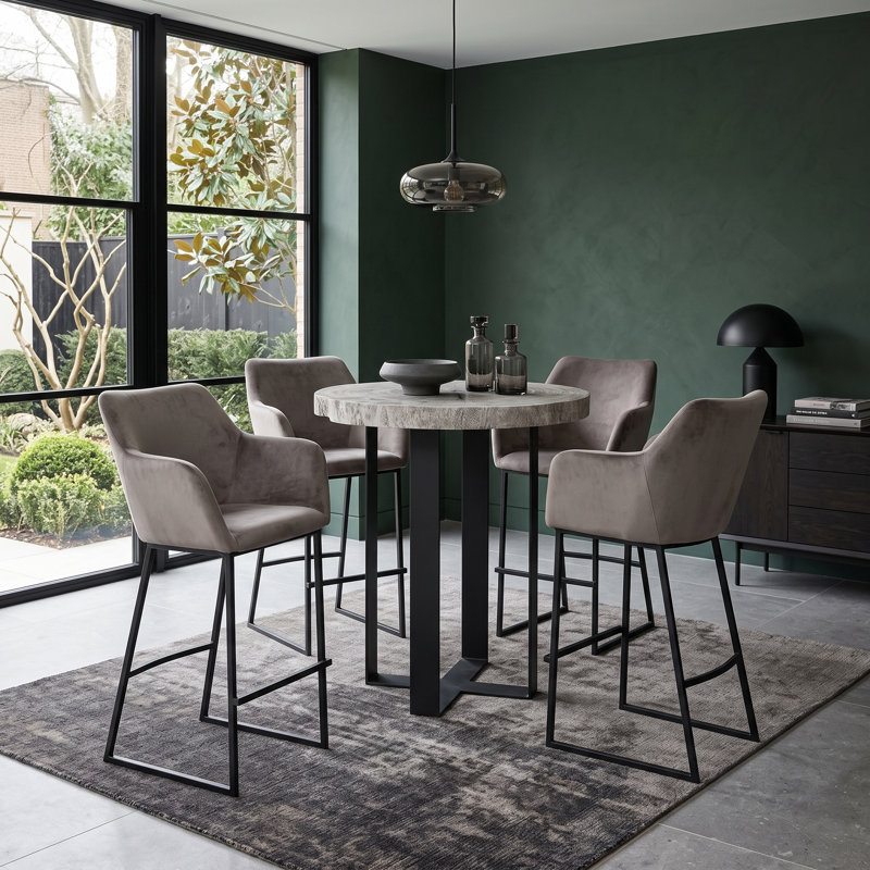 Chuleta Bar Table on Black Metal Base