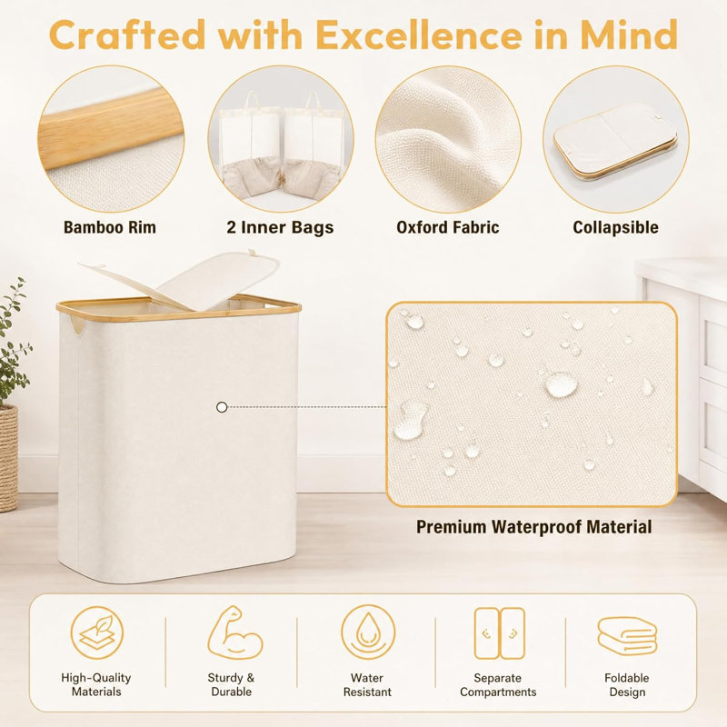 Laundry Hamper Bamboo Laundry Room Organizer