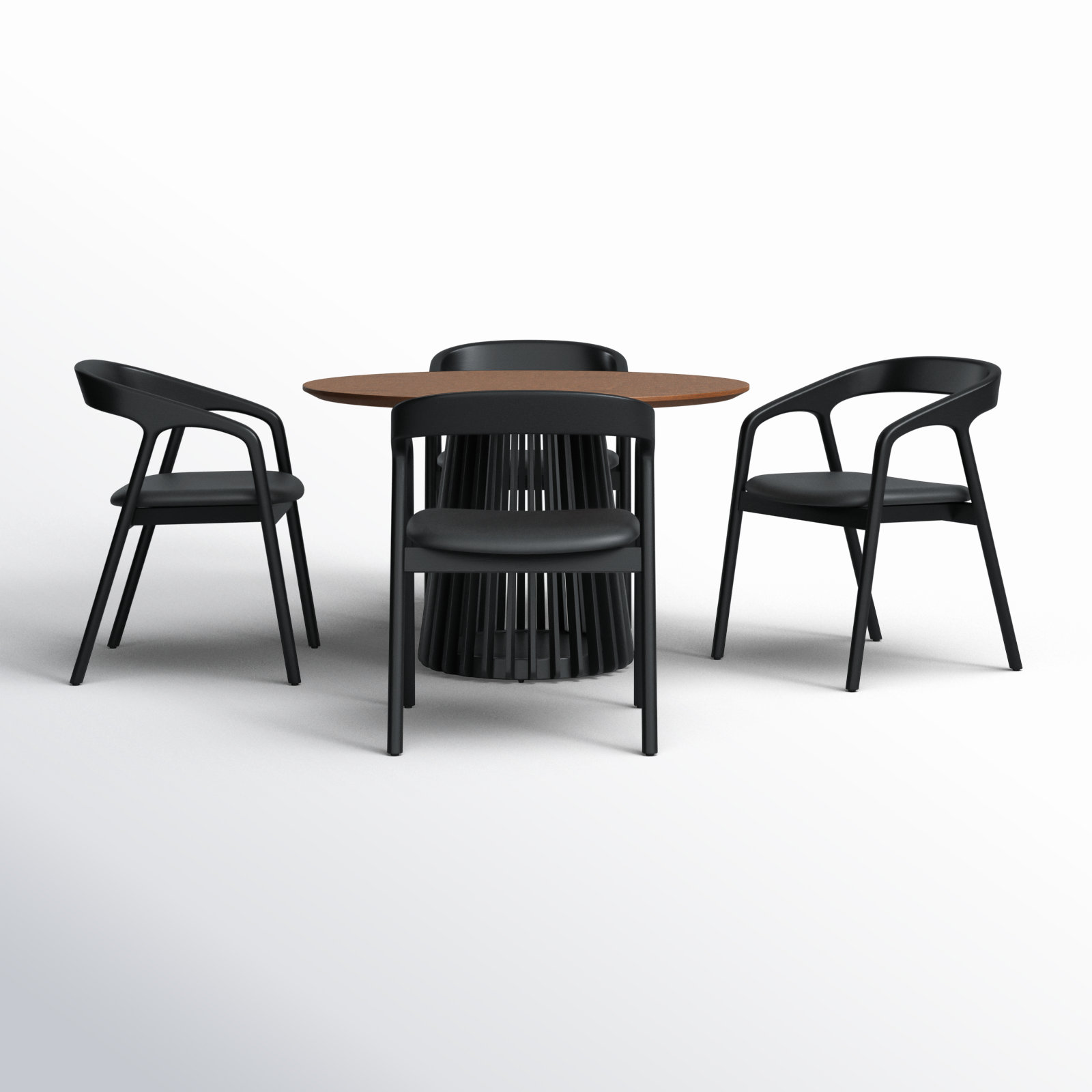 Brysa Dining Table Set, Walnut, Black