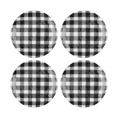 12-Piece Gingham 6" Melamine Plates