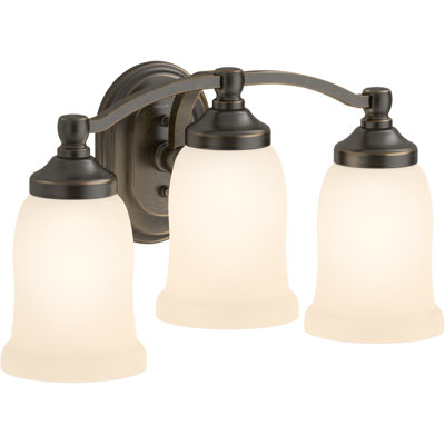 Bancroft 3 Light Indoor Bathroom Vanity Light Fixture, Position Facing Up or Down, UL Listed