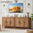 Sideboard Buffet Cabinet With Storage, 46" Arc-Shaped Credenza With 3 Doors & Adjustable Shelves, Mid Century Modern Coffee Bar Cabinet For Kitchen, Living Room, Entryway-64397789-54099597