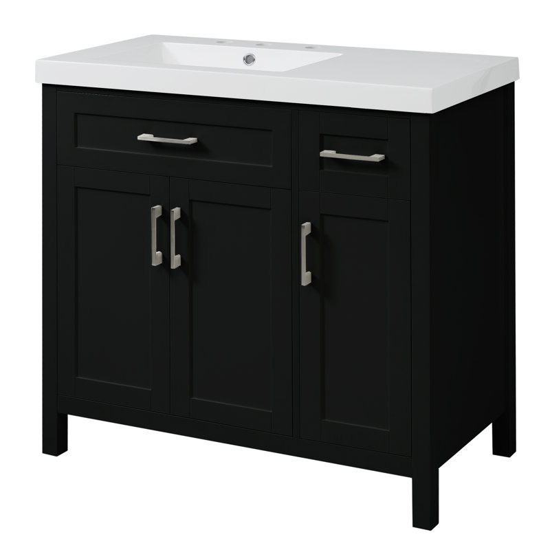 Meuble-lavabo 36 po, Noir