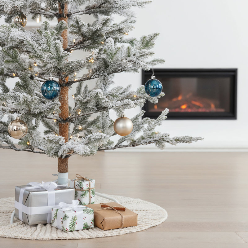 Arbre de Noël artificiel enneigé 6 pi, 780 pointes, 170 lumières DEL blanc chaud et multicolore, 10 modes, arbre de Noël artificiel mince
