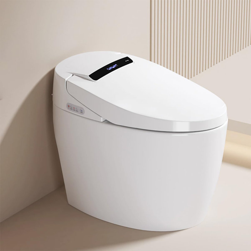 Smart Toilet With Heated Seat And Night Light, Tankless Toilets For Bathroom, Modern One Piece Toilet Standard Comfort Height Toilet With Auto Flush, Auto Open Close Lid/Seat,Slow Close