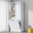 Tall Storage Cabinet with Adjustable Shelves - Large Flip-Out Basket & Enclosed Cabinets-116006366